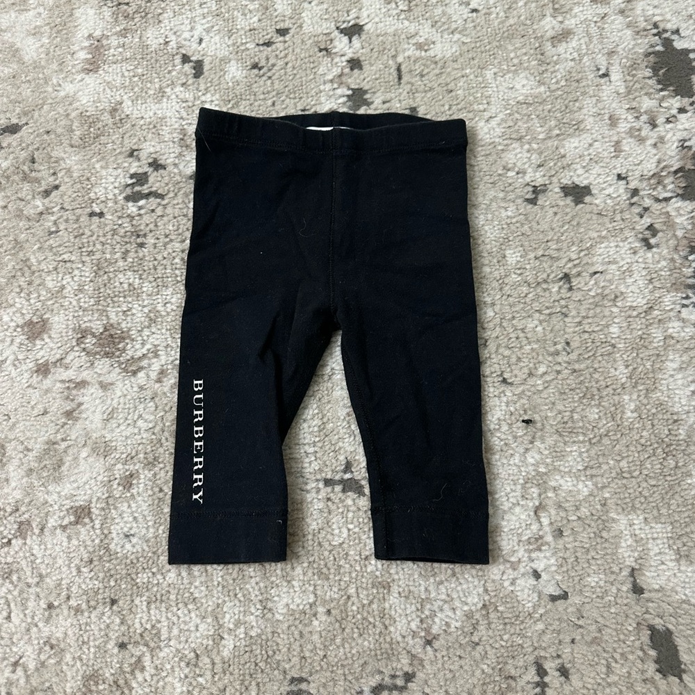 Burberry Black Kids Leggings with Side Logo